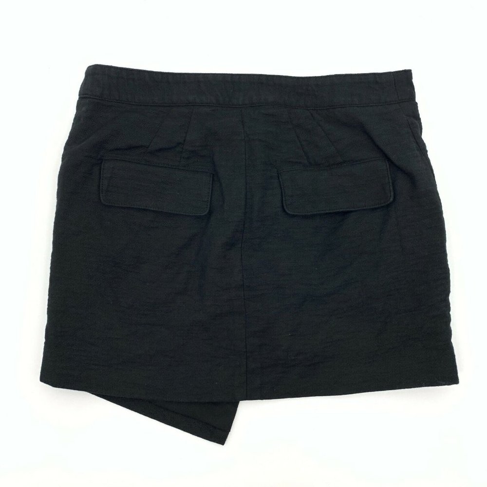 Marissa Webb Skirt Black Loris Scissor Front Asymmetrical Mini Linen - Picture 8 of 13